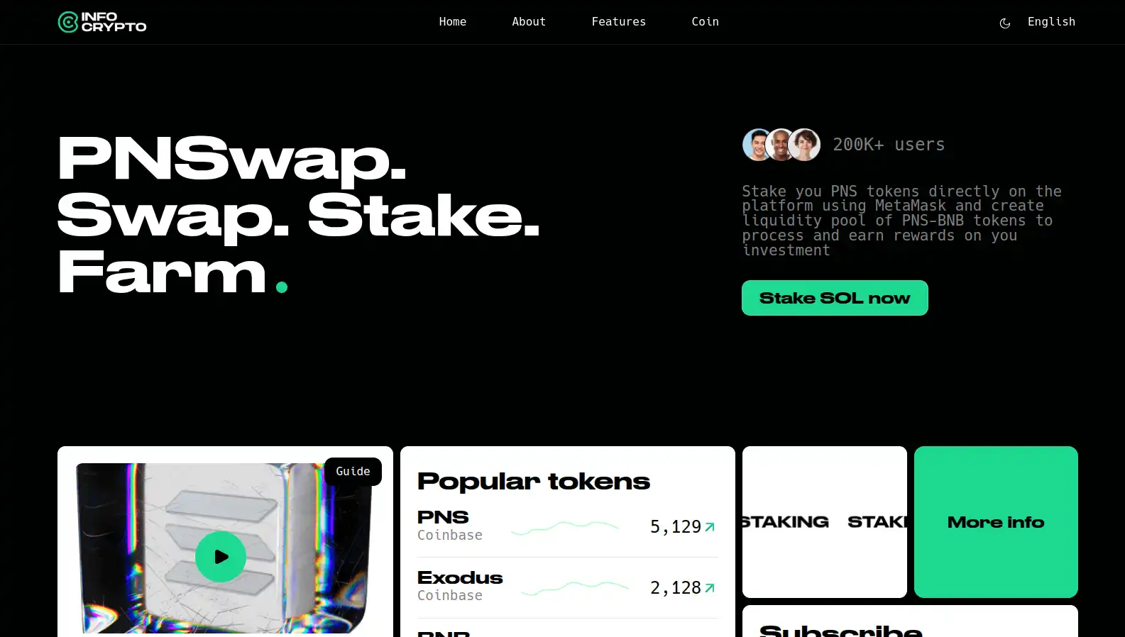 infocript crypto staking website